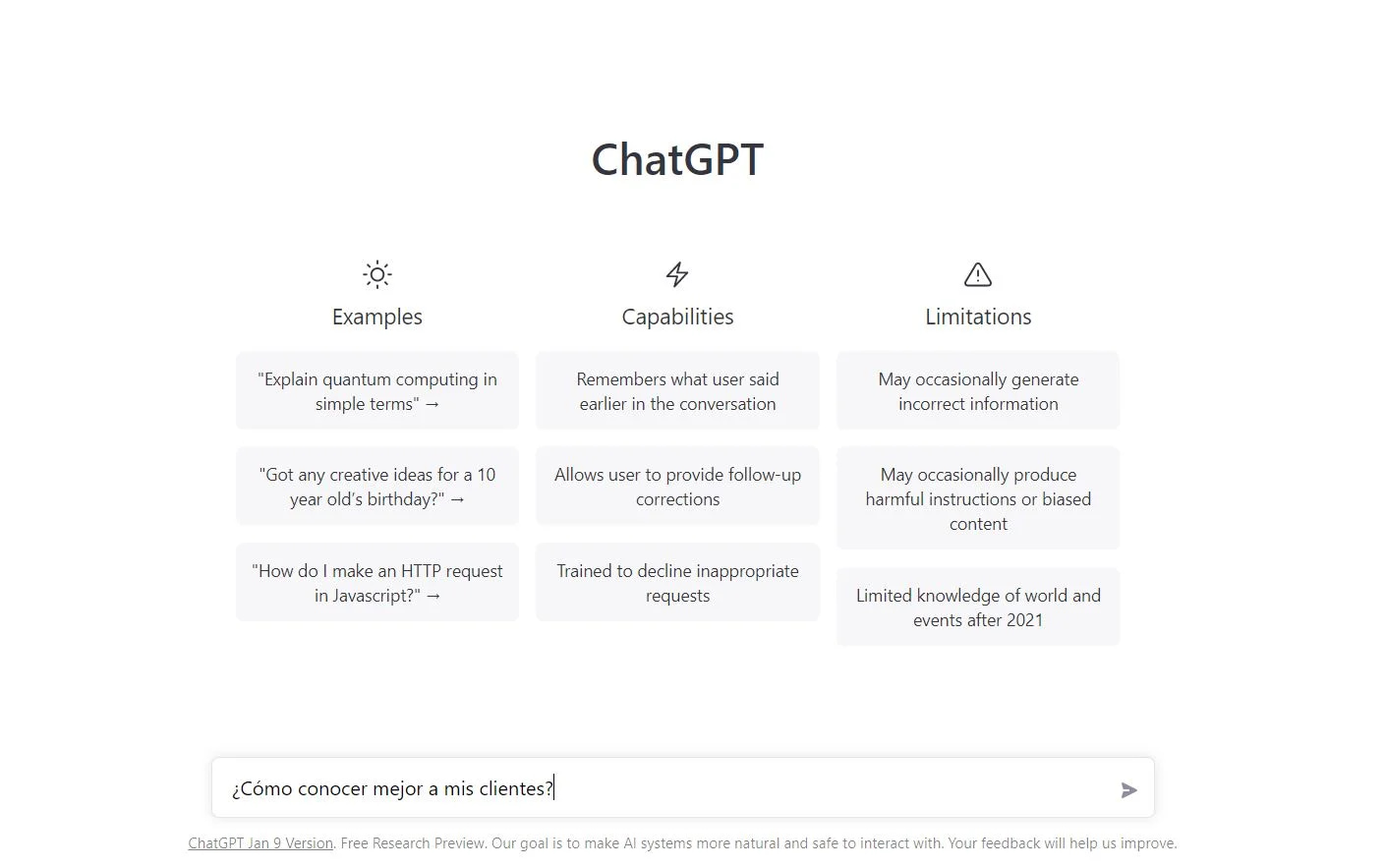 Sitio web ChatGPT