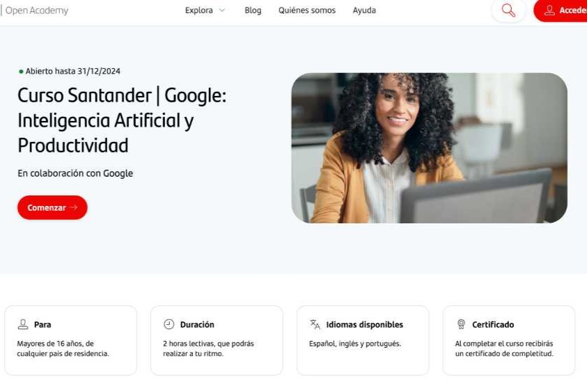 Sitio web Santander Open Academy